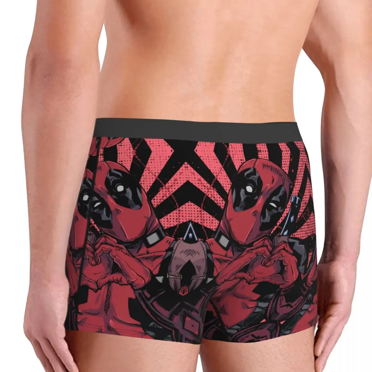 Custom Deadpool Hand Heart Boxers Shorts Mens Briefs Underwear Cool Underpants