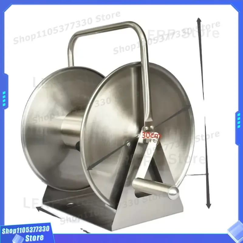 Heavy Duty Stainless Steel Wall Mounted Hose Reel Adjustable Corrosion Resistant Garden Irrigation Farm Watering Tool