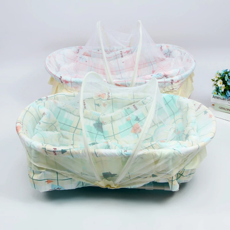 High Quality Four Season Baby Mosquito Net Newborn Cradle Bed With Mattress Pillow Yurt Anit-mosquito Small Tent Sleeping Basket