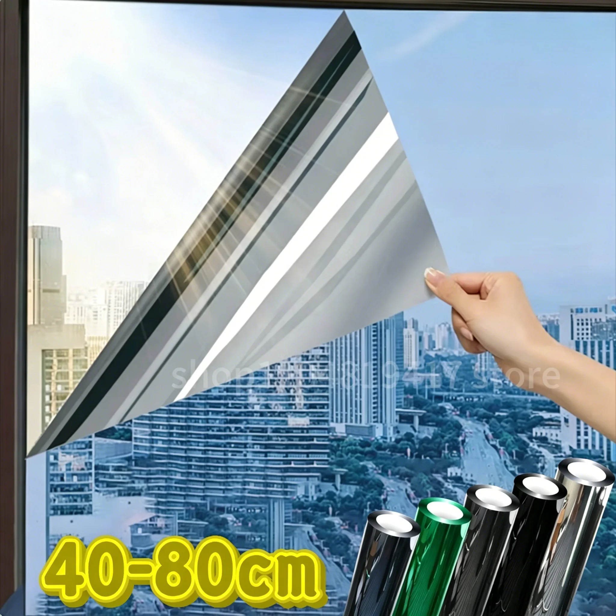 Película de Vinilo para Ventanas Unidireccional, Anti-Espía, con Efecto Espejo, Autoadhesiva, Bloqueadora de Sol, Anti-UV, Adhesivos Estáticos,