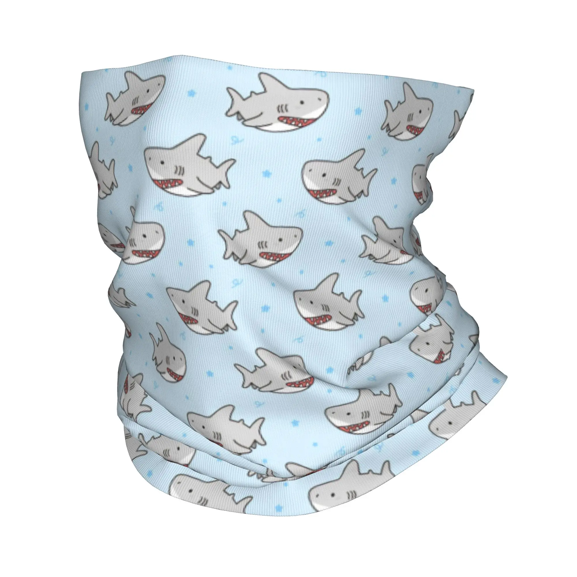 Cartoon Shark Bandana Neck Cover Printed  Mask Scarf Multi-use Face Mask Fishing for Men Women Adult Windproof