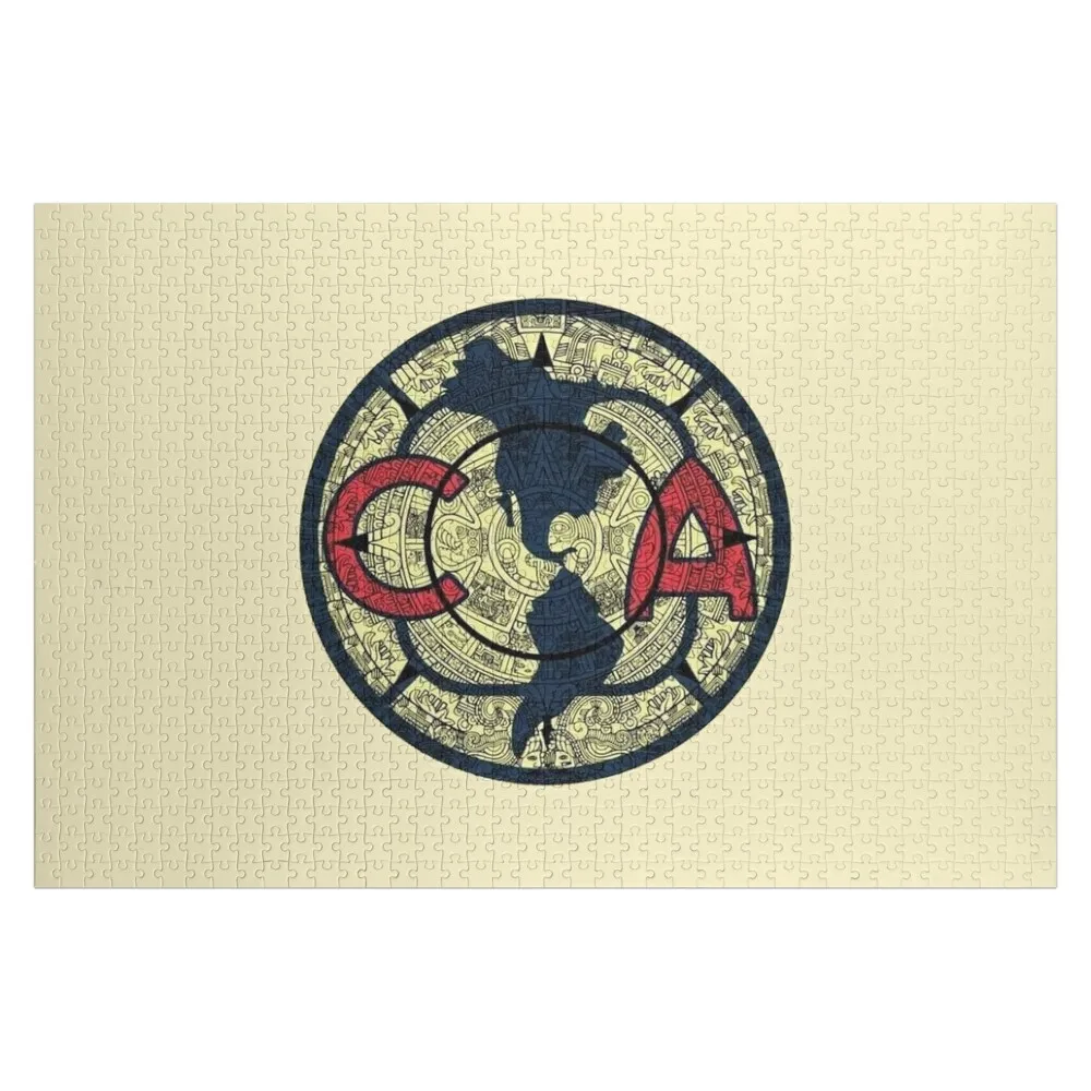 

Aguilas del America - Liga MX America FC - Shield of the Aguilas del America - Aztec Calendar Jigsaw Puzzle