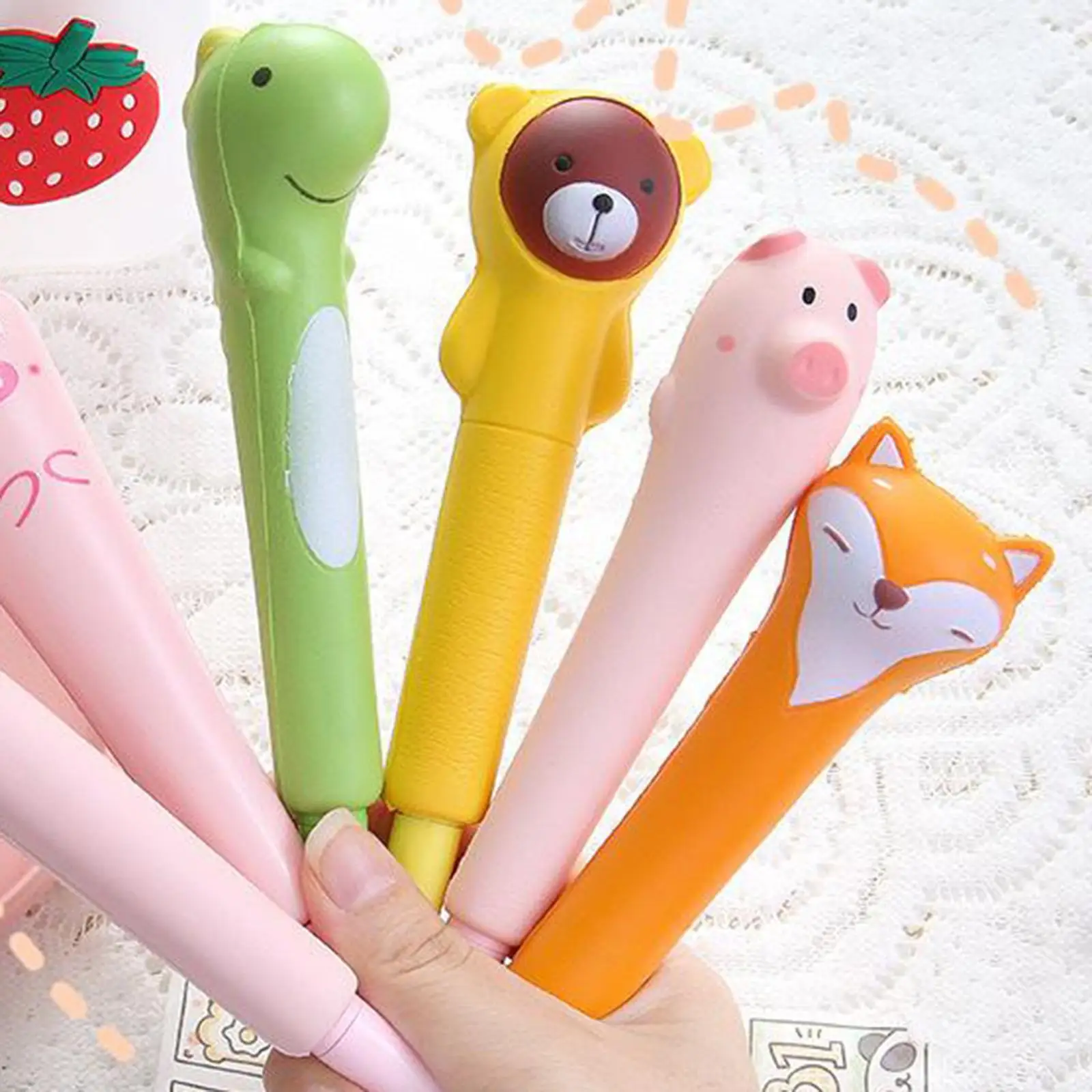 Slow Rising Squishy Toy Pencil Toppers Fluffy Pen Cute Pens Mini Pen Fancy Pen for Kids Study and Gifts
