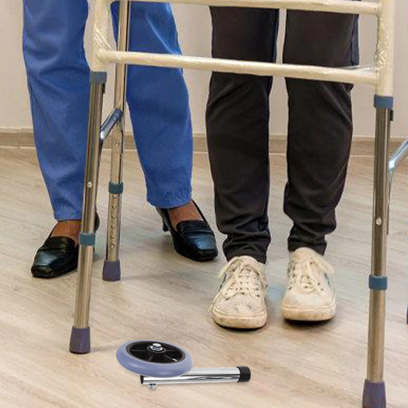 

Walking Aid Wheel Replacement Front Universal Wheels For Mute Replaceable Parts Sturdy Rubber Steel