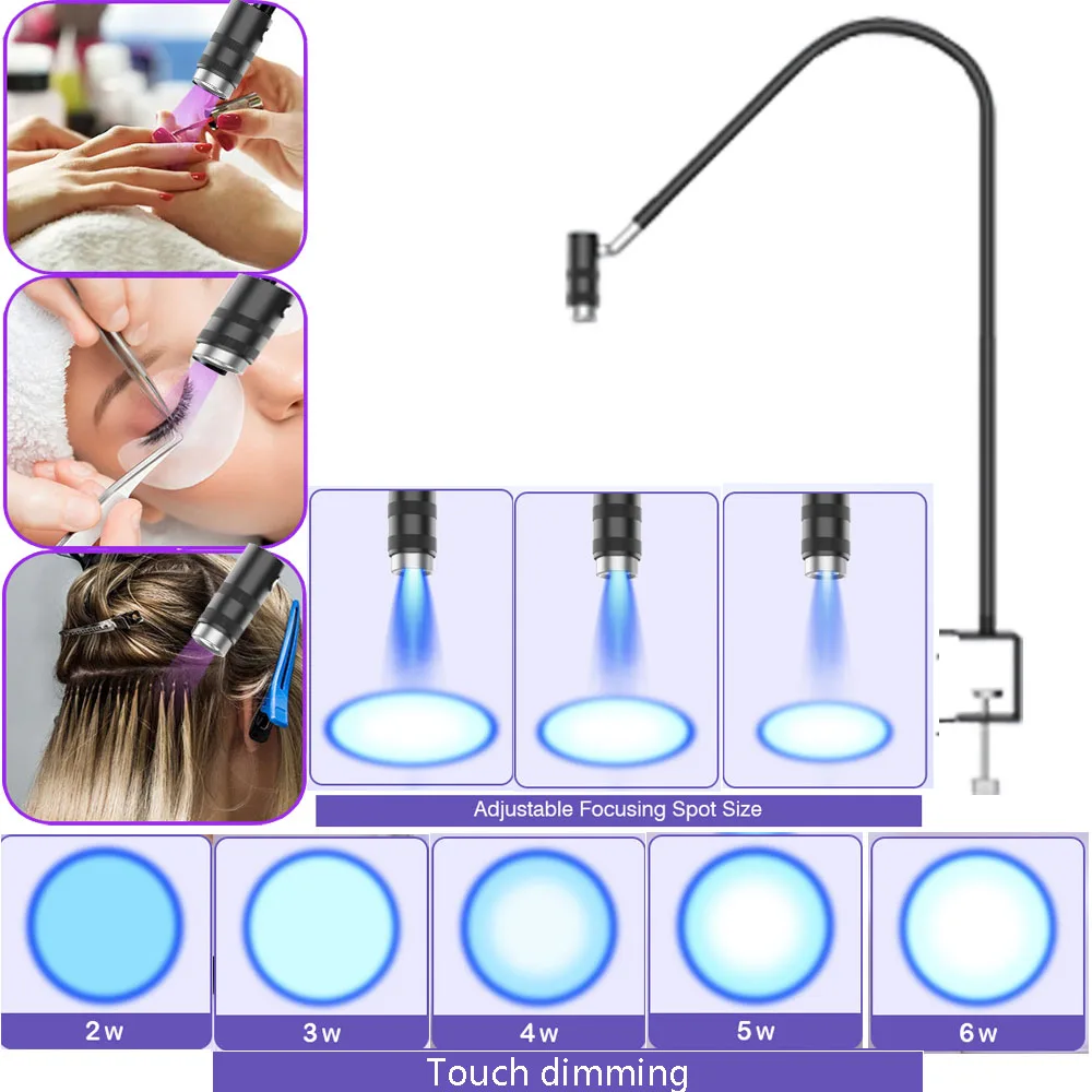 5V USB UV Lash Light do kleju do rzęs UV Przedłużanie rzęs LED Lampa do utwardzania kleju UV do paznokci Regulowana regulacja ostrości mocy ﻿