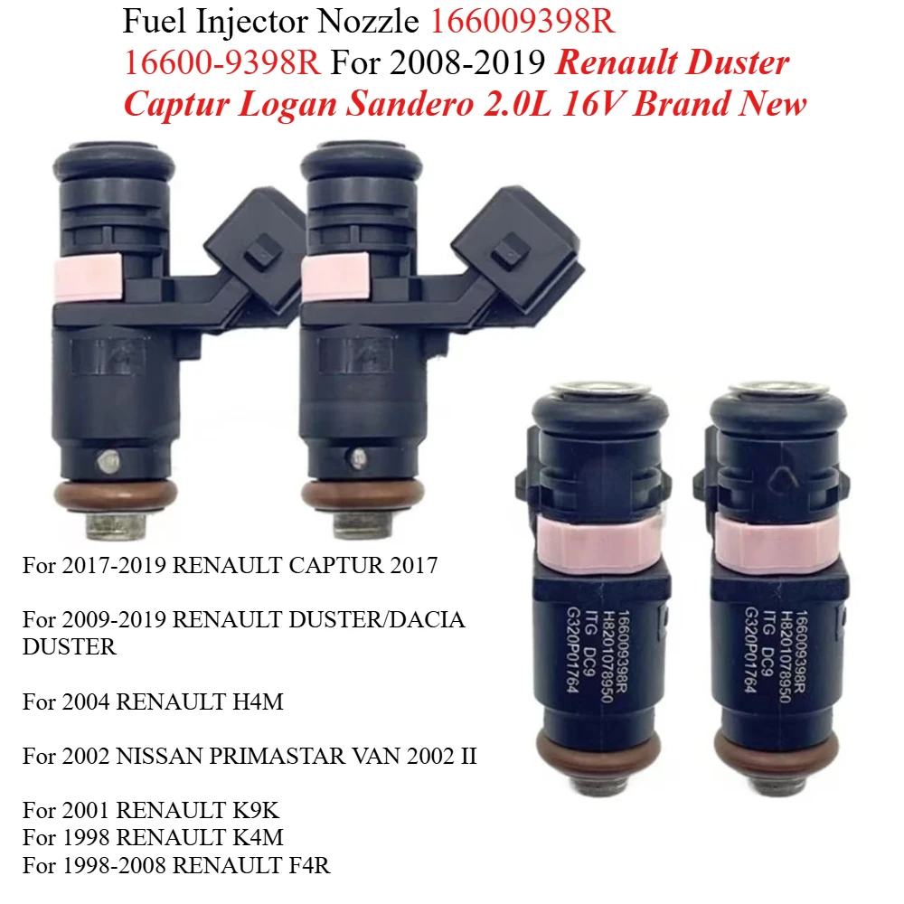 

Fuel Injector Nozzle 166009398R 16600-9398R For 2001-2019 Renault Duster Captur Logan Sandero 2.0L 16V Brand New