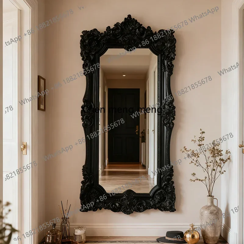 

Z136 French retro full-length mirror American carved floor mirror cloakroom luxury full-length mirror