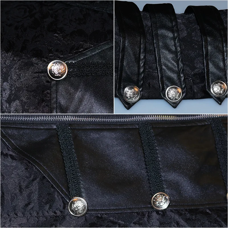 

Men's Gothic Punk Sle St Vintage Leather Coat Long Tailored Fit Casual Faion PU Leather Zipper Closure Hooded Jaet