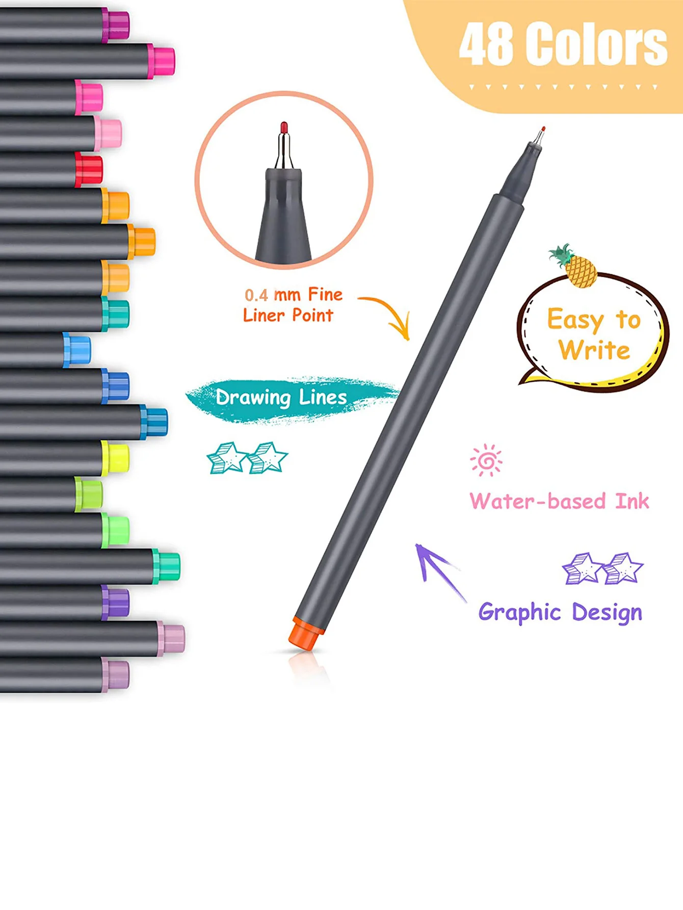 Bview Art Colored Pens Fine Point Markers Fine Tip Drawing Pens Fineliner Pen for Journaling Writing Note Art Office image 3