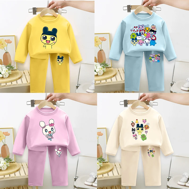 

Tamagotchi Boy Girl Pyjamas Set Children Cartoon Cute Sleepwear Long Sleeved Clothes Kid Pajamas Set Baby Tops Kawaii Home Wear