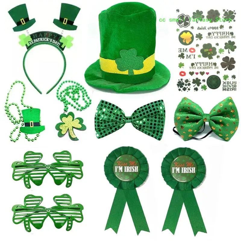 

R3MA Patrick’s Day Accessories Irish Festival Costume Set Women Men Cosplay Props for Home Festival Theme Party Shamrock