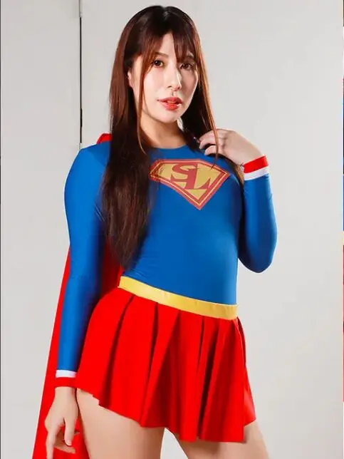 جيجا سيدة Supergirl تأثيري حلي هالوين خارقة Zentai البدلة خارقة ارتداءها