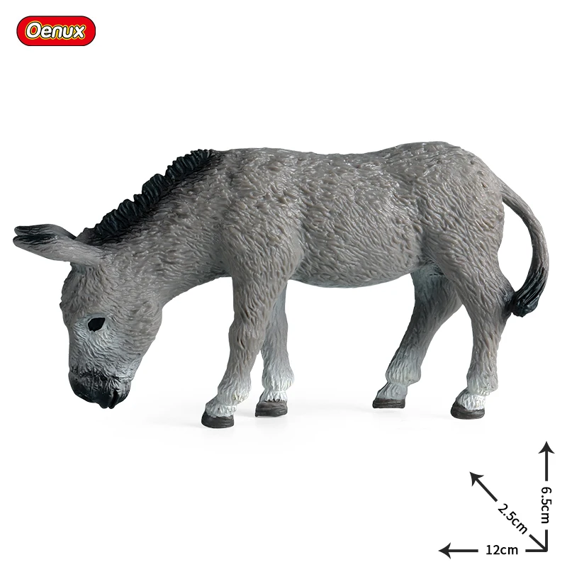 Oenux floresta animais selvagens burro figura de ação modelo cena fazenda decoração estatuetas coleção educação brinquedo para crianças presente