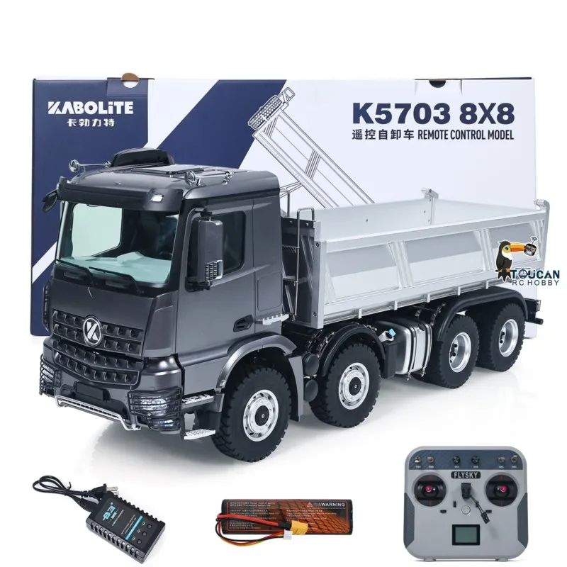 US Stock 5703 Kabolite 8*8 1/14 RC Dump Truck RTR Electric Lifting Radio Control Vehicle Dumper Tipper Car Light Sound Model