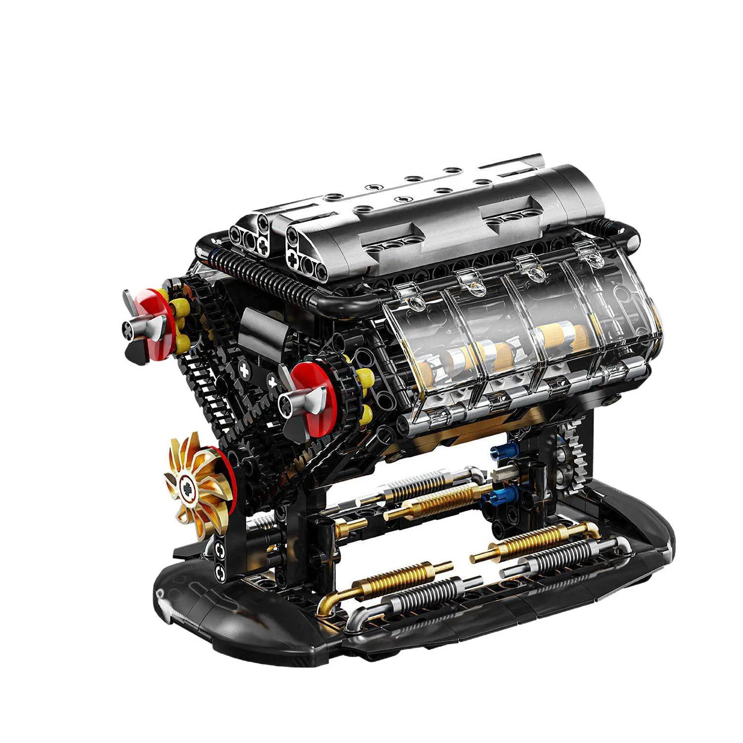 Technical Racing Electric Motor Building Block V8 Engine Model Super Sport Car Batterypowered Toys Collection For Gifts view 3