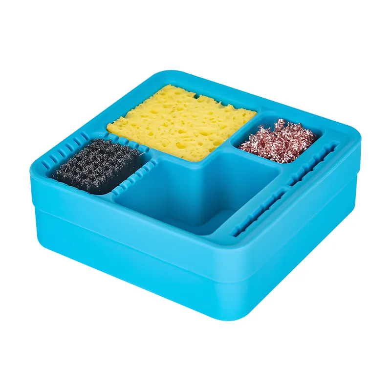 

TE-716 Soldering Iron Tip Cleaning and Storage Box Silicone Tin Slag Box Soldering Tip Cleaner for Tin Removal Cleaning Repair