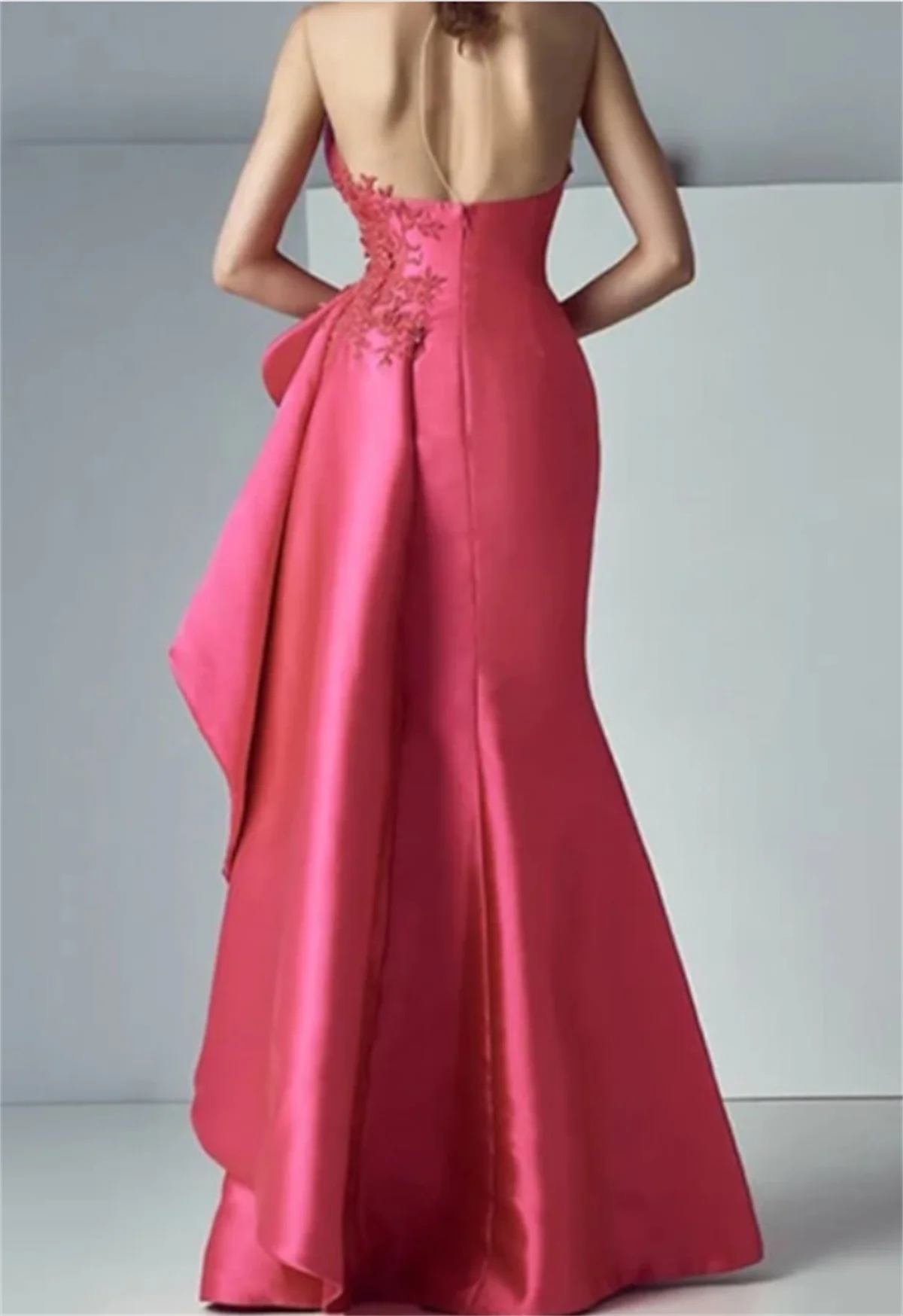 Elegance Pink Wedding Guest Formal Evening Dress Square Neck Long Sleeve Floor Length Velvet with Sleek Pure Color 2024 Vestido