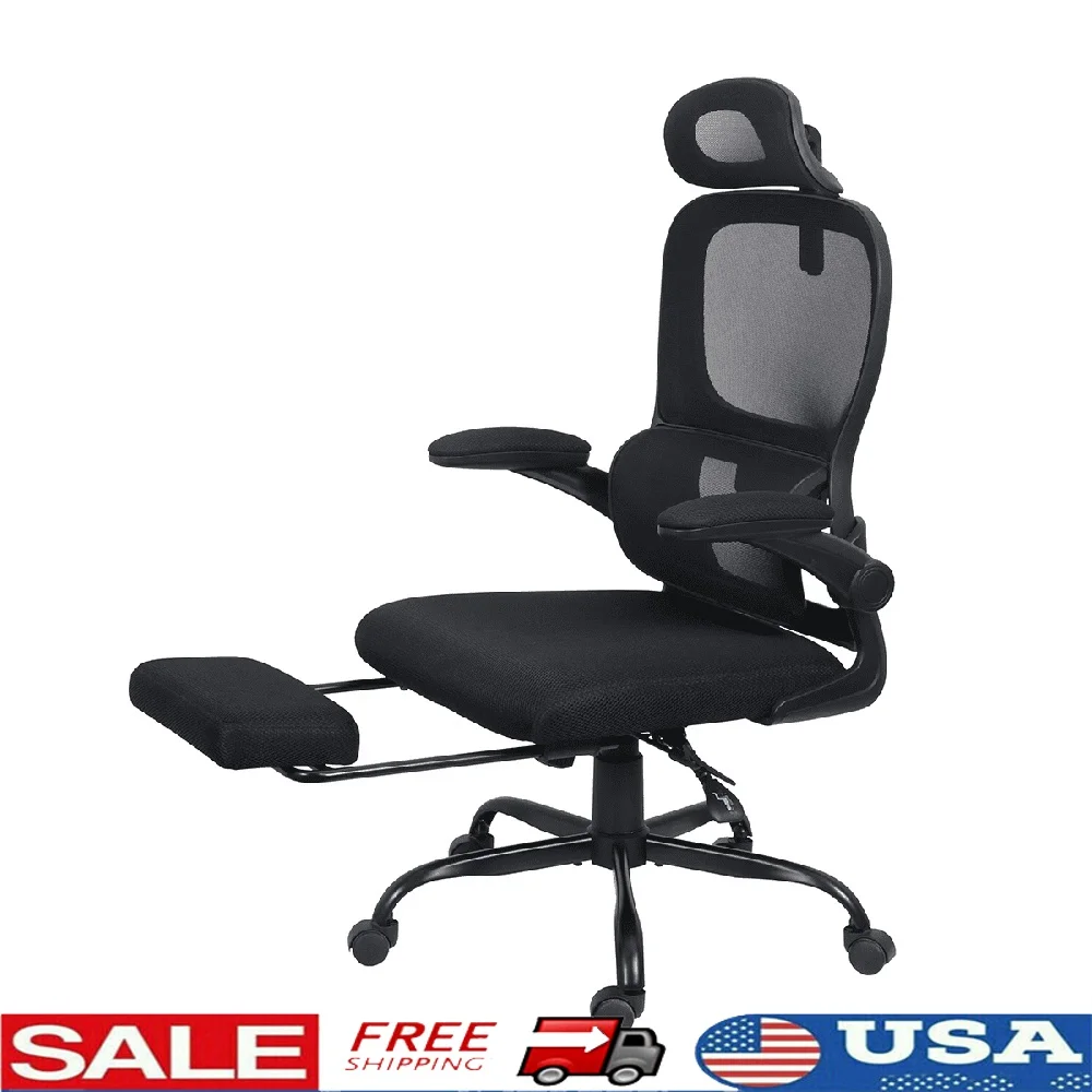 

Ergonomic Mesh Office Chair Height Adjustable Lumbar Support Footrest Breathable Comfortable Teens and Adults