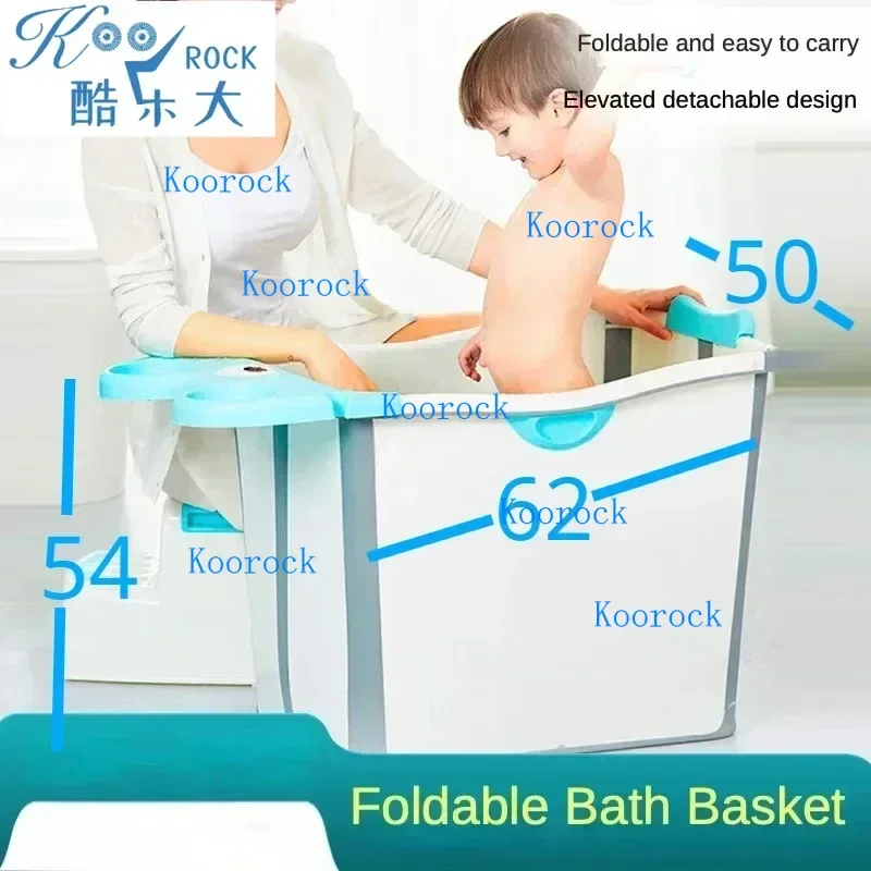 Foldable Deepened Kids Bath Bucket - Insulated Thickened Tub for Toddlers & Children, Elevated Height Bath Time & Play
