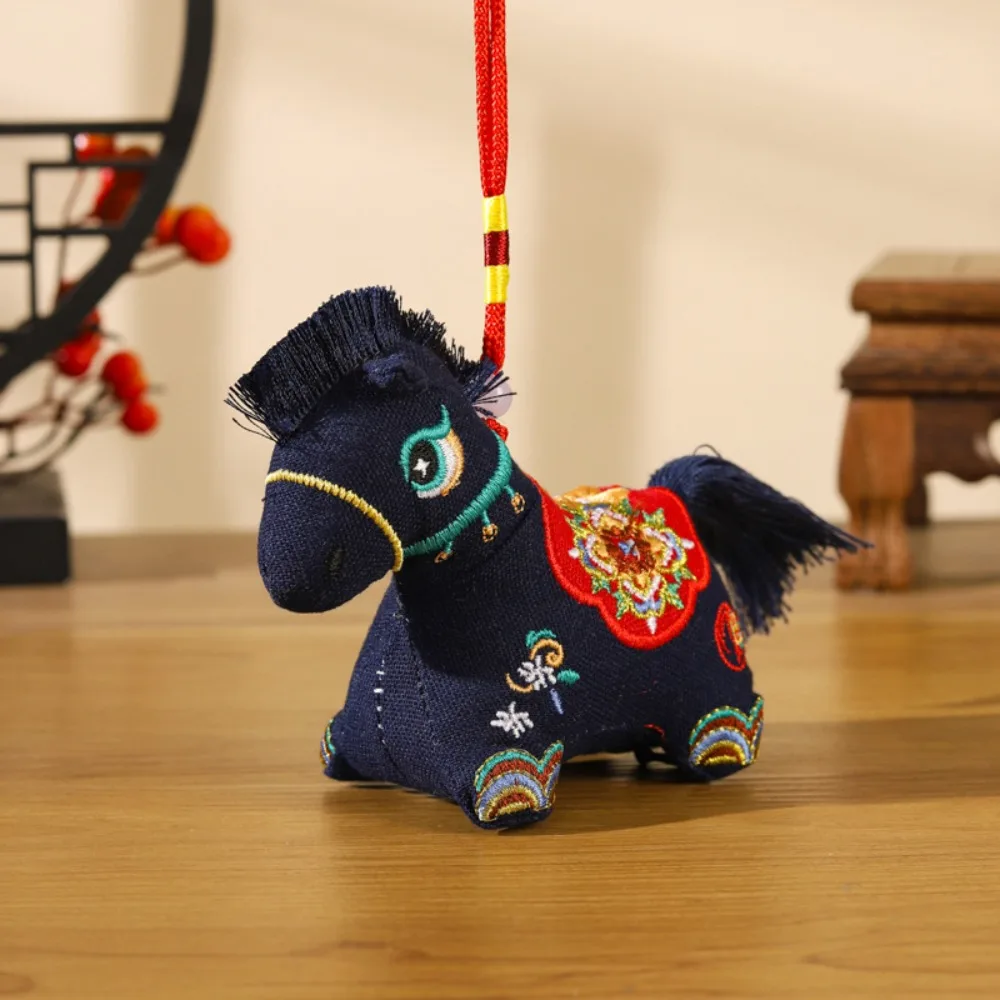 Red Embroidery Mascot Pony Pendant Horse Embroidered Zodiac Horse Sachet New Year Gift Chinese Style Pony Car Pendant
