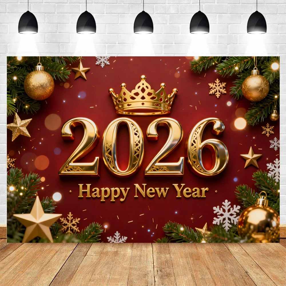 2026 عيد الميلاد السنة الجديدة موضوع الطرف الديكور الألعاب النارية لامعة ملونة احتفال السنة الجديدة خلفية التصوير خلفية هدية #4