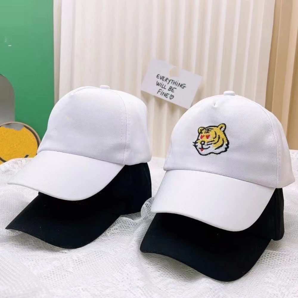 Casual Tiger Embroidery Baseball Caps Curved Eaves Cotton Hip-hop Hats Ventilate Sun Hat Outdoor