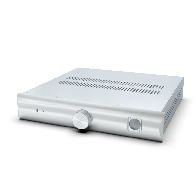 Silver Full Aluminum E500 Earphone Preamp Audio Amplifier Housing Chassis /AMP Enclosure /Case/DIY Box (330*62*308mm)