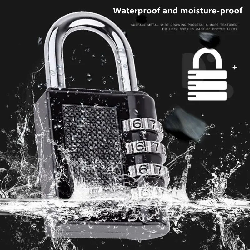 Waterproof Mini Padlock with 4-Digit Password Code Zinc Alloy Smart Lock for Suitcase Luggage Travel