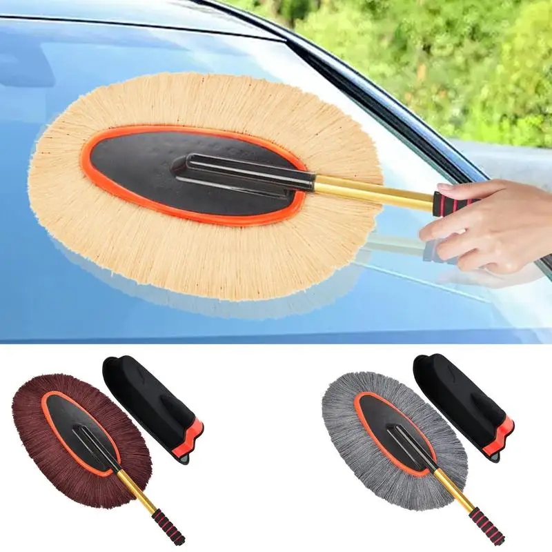 Car Wash Mop Scrub Brush Scratch-Free Wash Brushes for Vehicles Long Handle Cleaning Mop Dust Remover with Retractable Handle