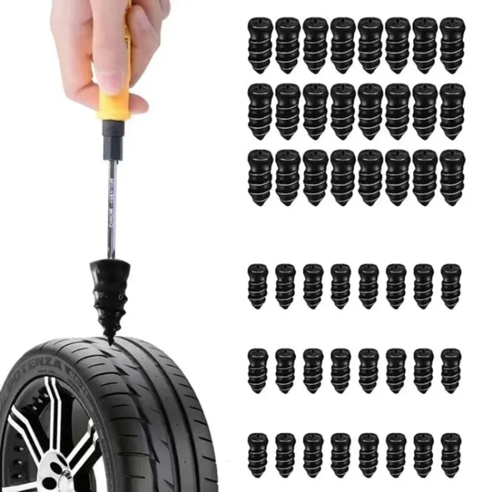 10pcs Tyre Repair Rubber Nails Motorcycle Car Bike Rubber Plug Nail Easy Install No Trace Tire Repair Screw Car Fast Tool