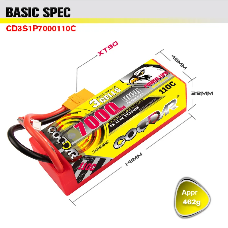 CODDAR 7000mAh 3S 4S 11.1V 14.8V 110C T XT60 XT90 EC5 PLUG for RC Car Boat RC Drone FPV Quadcopter Helicopter Aircraft battery