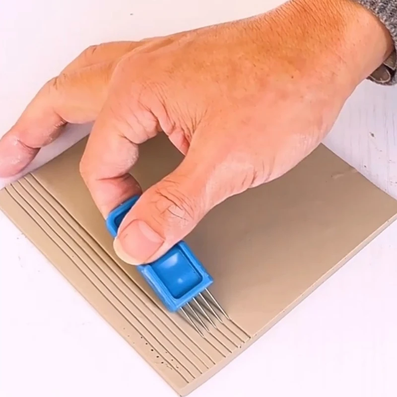 Five-pin Scratcher Pottery Tools Ceramic Clay Brushing Mud Board Adhesion DIY Ceramic Clay Sculpting Shaping Texture Brush