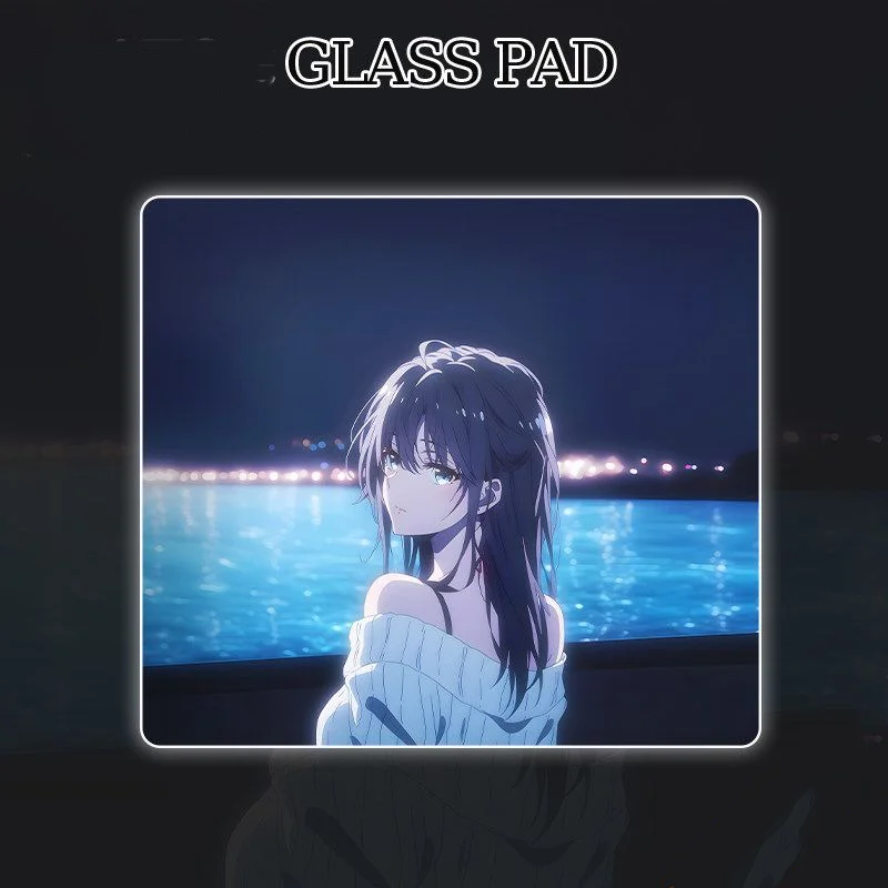 

Sweet Girl Cure Beautiful Scenery Town Sunset Glass Mouse Pad Ee-sports Gaming Keyboard Desktop Decoration Student Dormitory