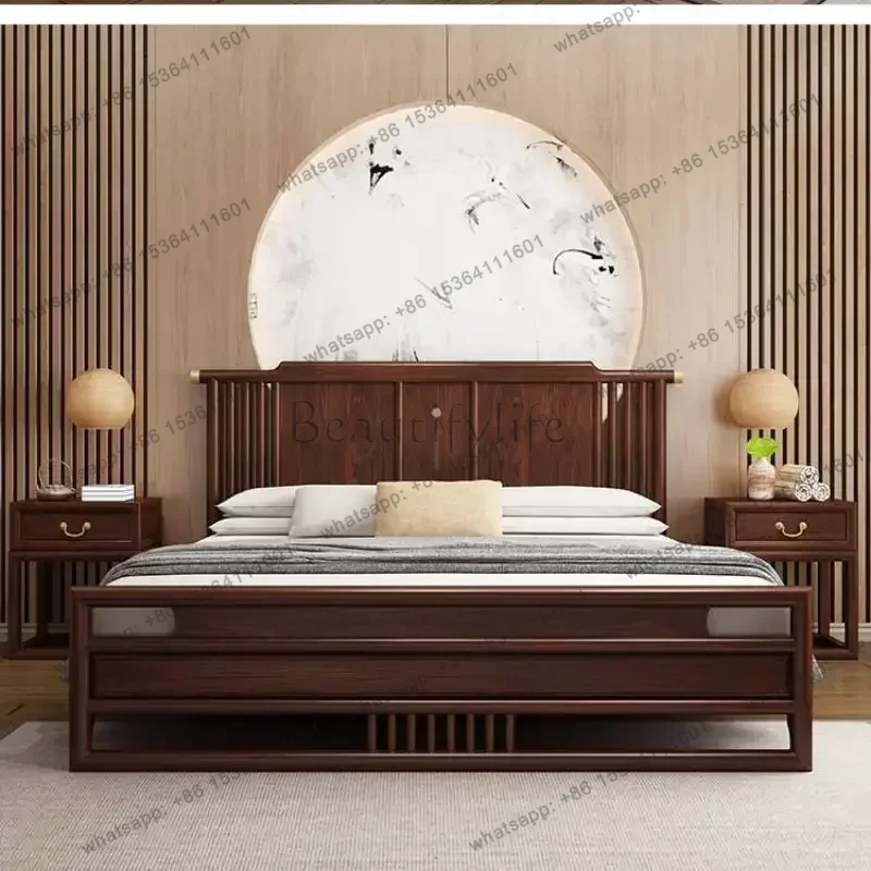 LJY Display Waterproof Double Bed Organizer Full Size High Platform Double Bed Bases Headboards Princess Beliche Hotel Furniture view 3