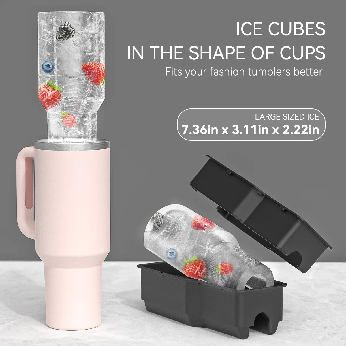 Silicone Ice Cube Molds For 20 30 40oz For Stanley Summer Ice Mold Cube Tray Ice Drink Cup Manufacturer Round Ice Silicone Mold