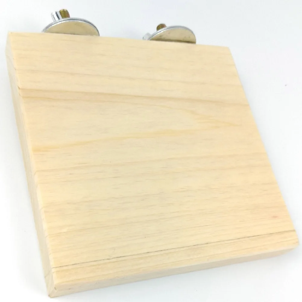 

1pc 12X12Cm Wooden Jumping Platform For Small Pets Natural Climbing Hamster Squirrel Guinea Pig Bird Perch Exercise Accessory