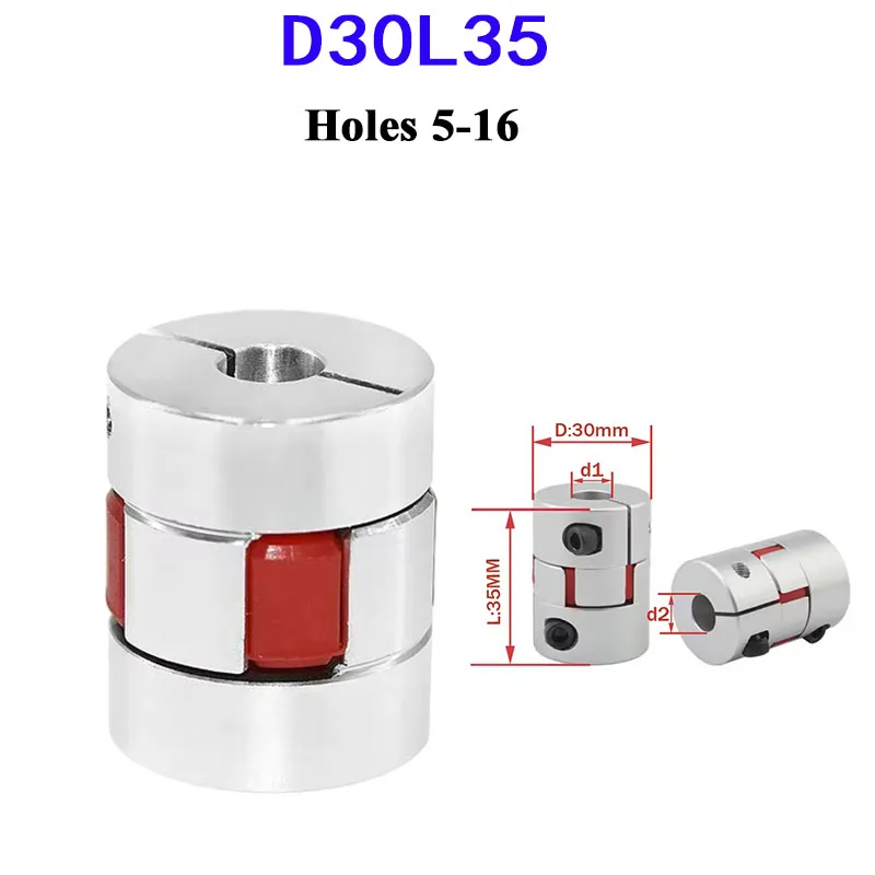 

1PC D30L35 Coupler D30 L35 Plum Coupling High Torque Servo Motor Ball Screw CNC Flexible Couple 5/6/6.35/8/9.5/10/12/12.7/16mm