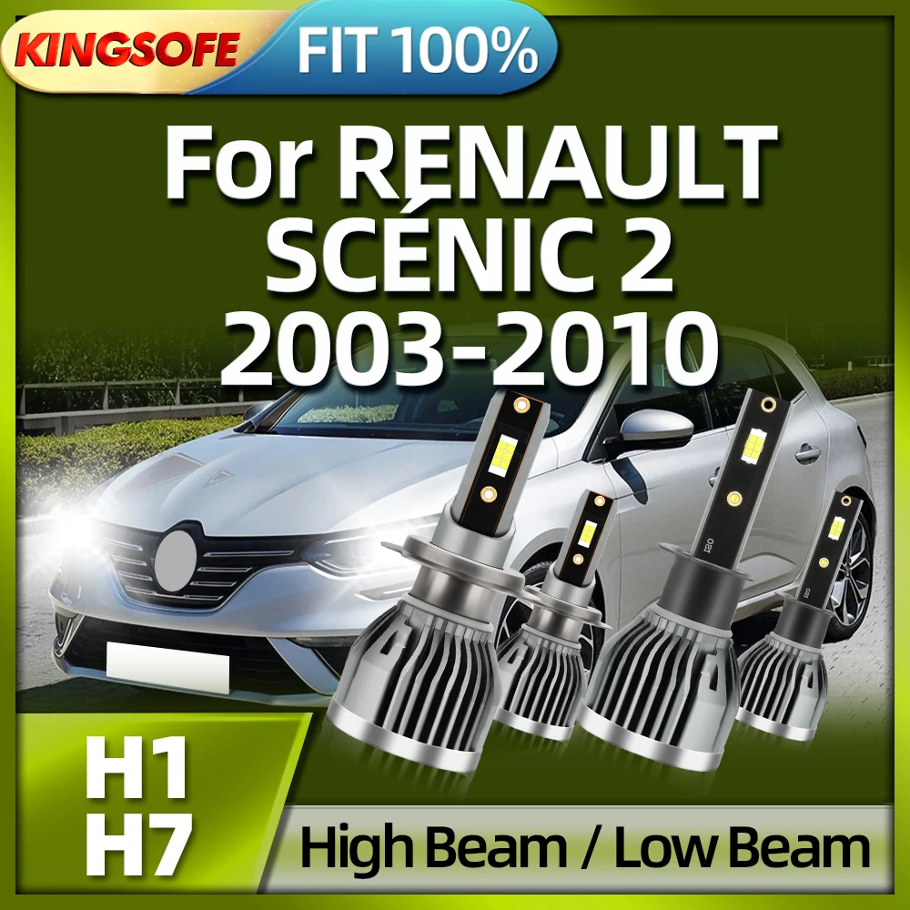 

KINGSOFE H1 H7 LED Car Headlight 26000LM Headlamp 6000k For RENAULT SCENIC 2 2003 2004 2005 2006 2007 2008 2009 2010