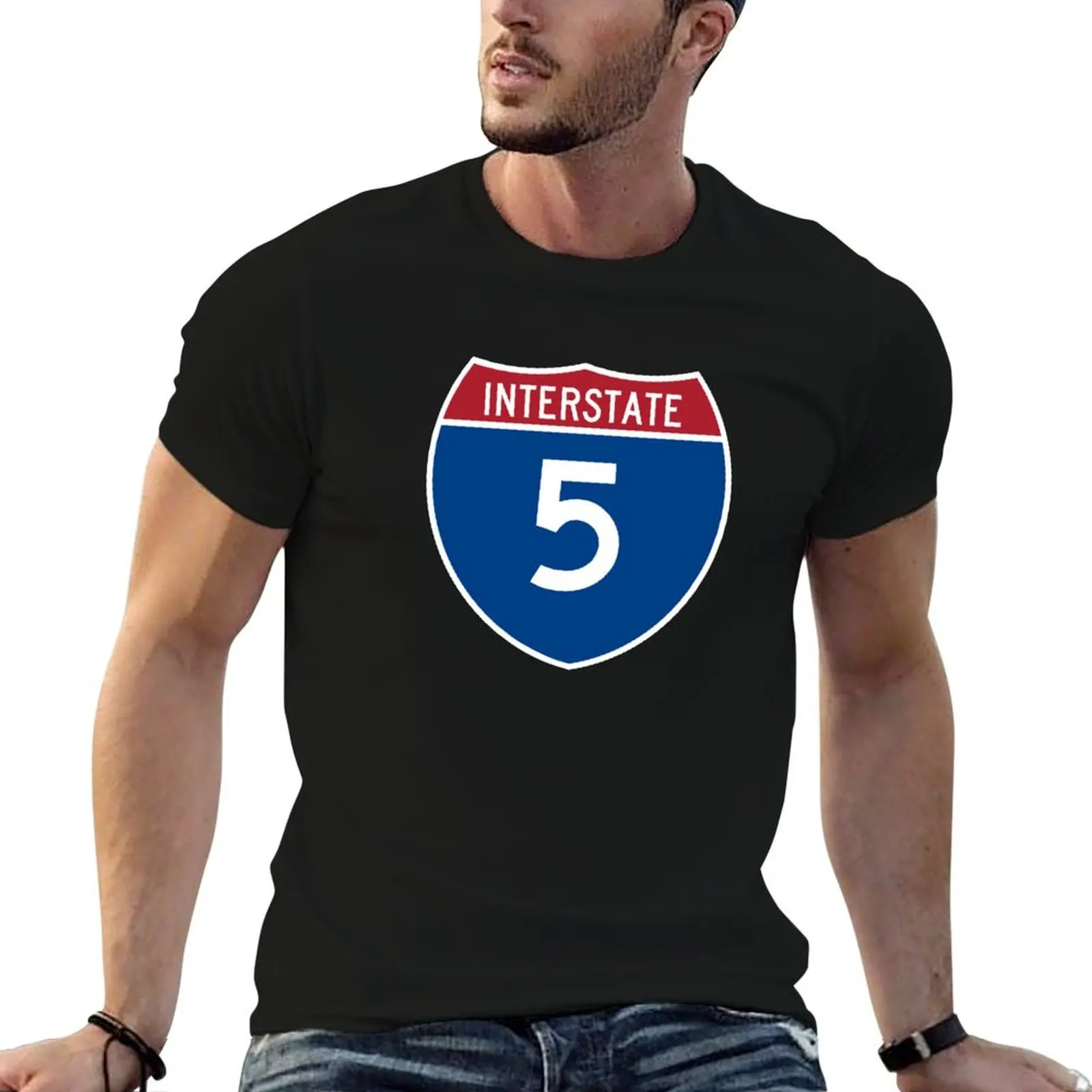 U.S. Interstate 5. T-Shirt Work Outdoor Short Sleeve Tee