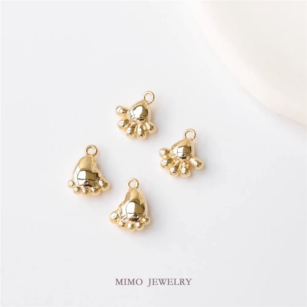 

1PCS Copper Plated with Real Gold, Smooth Surface, Balloon-like, Cute DIY Pendant Accessories for Chubby Hands Feet