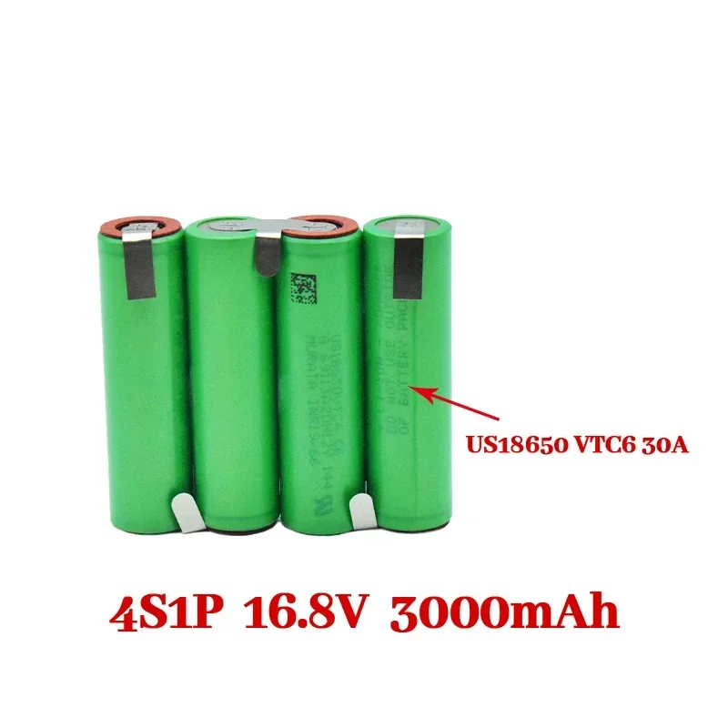 مفك براغي مخصص للبطارية ، وصلة سلسلة 12 فولت-21 فولت ، US18650VTC6 3000mAh-6000mAh ، 30A ، 18 فولت مفك براغي