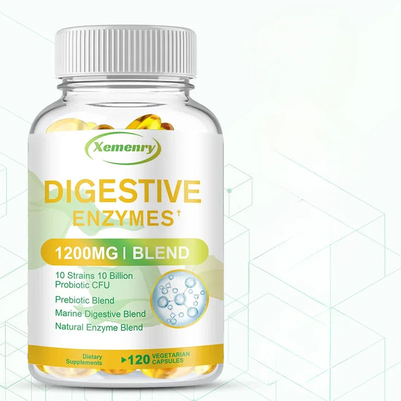 

Digestive Enzyme Capsules - with Probiotics & Prebiotics - Promote Digestion, Intestinal Health, Relieve Flatulence