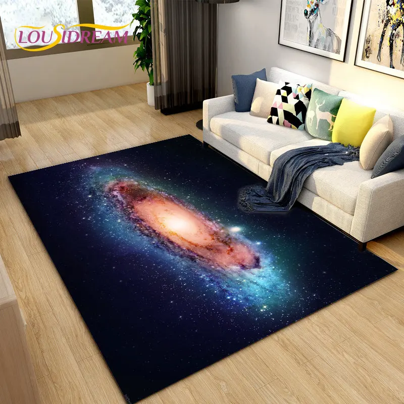 

Galaxy Universe Space Stars Area Rug,Carpet Rug for Living Room Children's Room Decoration,Kids Play Crawling Non-slip Floor Mat