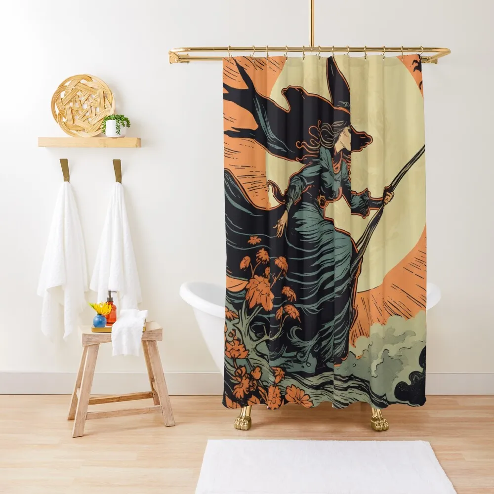

Vintage Witch Shower Curtain For Shower Waterproof Bathroom Shower Bathroom For Bathroom Set Curtain