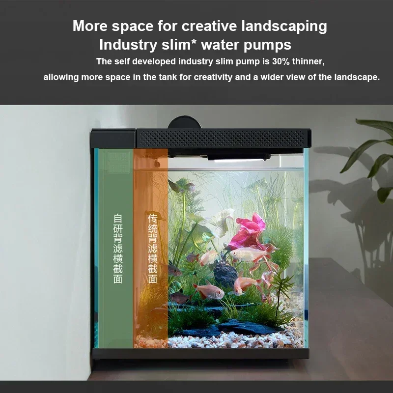 NEW MIJIA Smart Fish Tank Work With Mijia APP Mobile Controlled Remote Feeding Smart Lighting System Light Aquarium 20L-CN