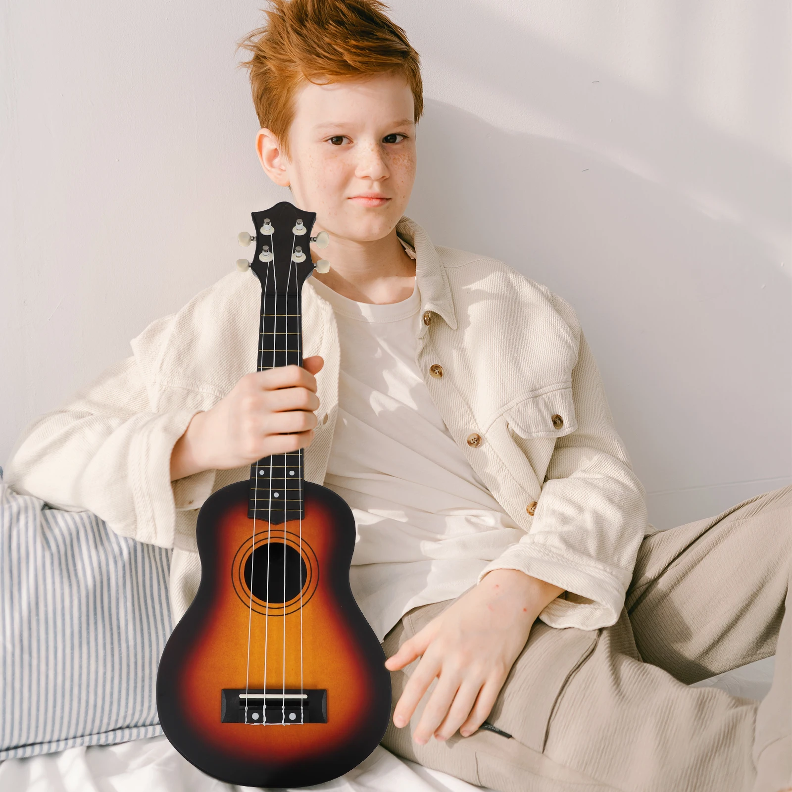 

21 Inches Ukulele Beginner Basswood Plywood Kids Adult Musical Instrument Environmentally Friendly Safe Tasteless No Strange