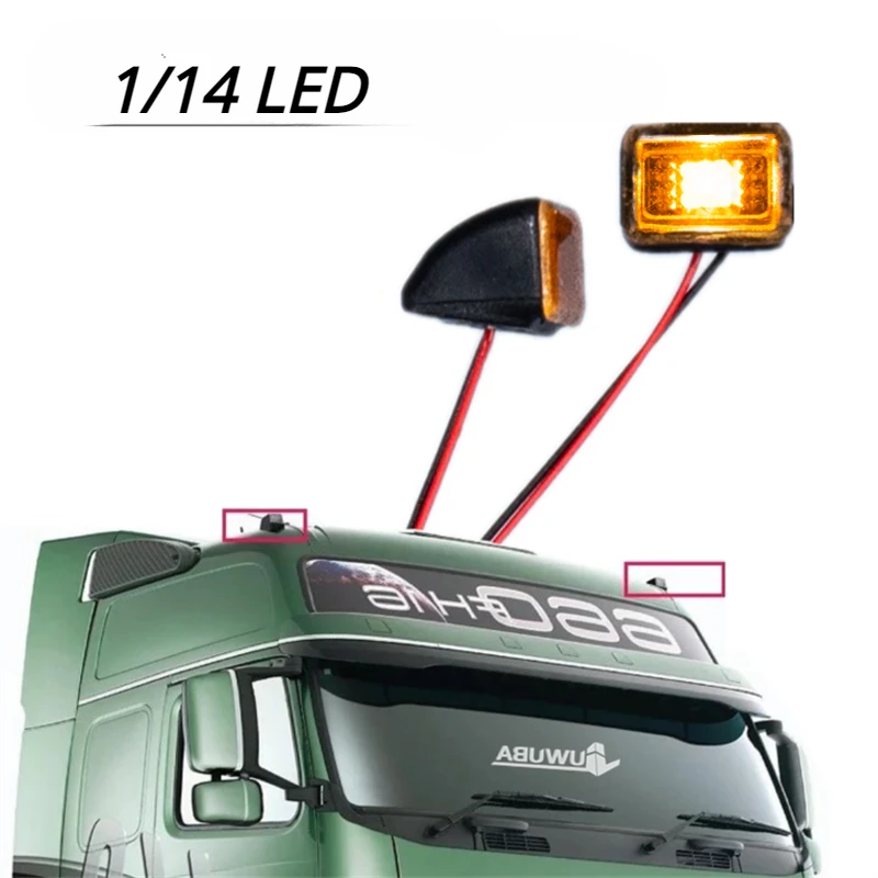 

LED Width Light Roof Light Side Light For Tamiya 1/14 RC Truck Trailer Dump Truck Scania 770S R620 3363 Volvo LESU Auto Parts