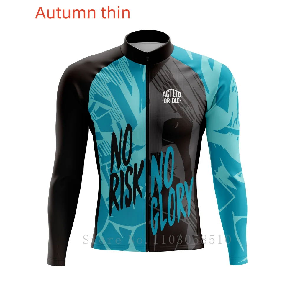ACTITO OR DIE Long sleeves Cycling Jersey Men Summer Sweat-Wicking QuickDrying Bike Mountain Road Bike Clothes Top Bike Clothing