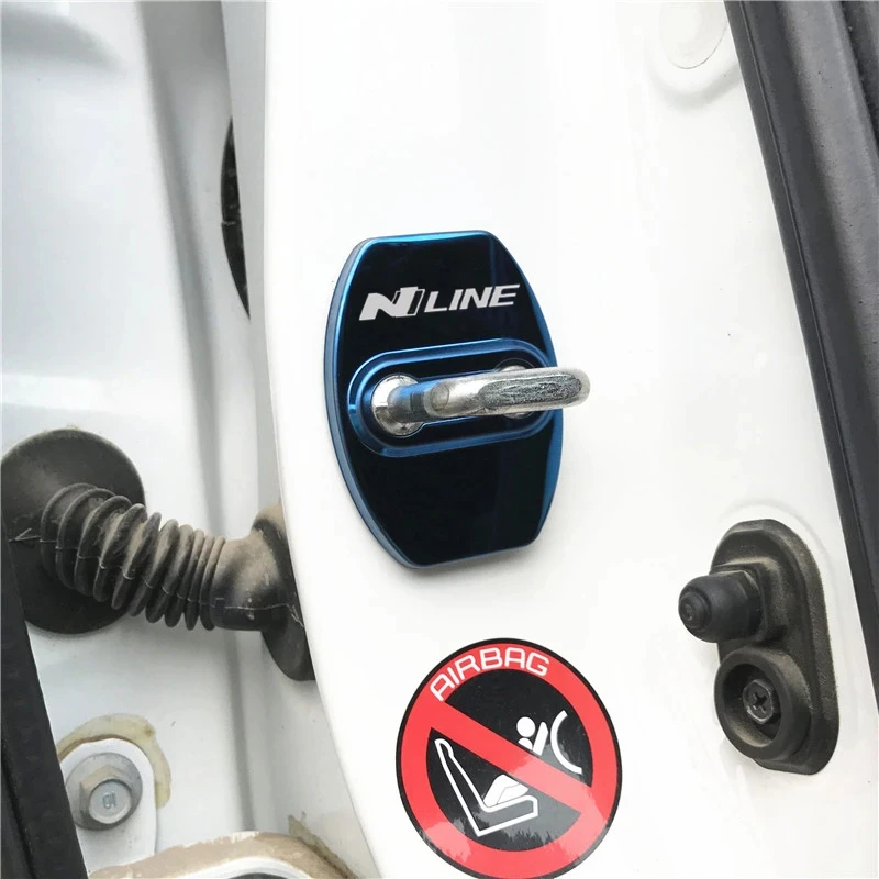 4pcs for Hyundai ELANTRA N Line Car Door Lock Cover Anti-rust Stickers for Hyundai Tucson Creta I20 I30 ENCINO MISTRA Sonata