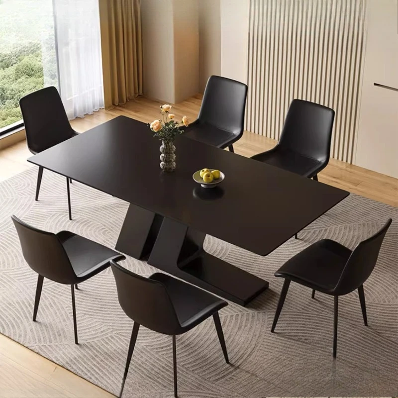 Mesa de Jantar Minimalista Italiana, Mesa de Jantar de Designer Moderna e Luxuosa, Móveis para Casa Estilo Nórdico do Meio do Século